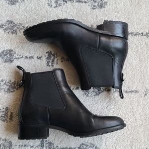 Cole Haan black leather Chelsea booties.